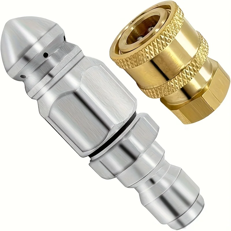 2-piece cleaning machine drain nozzle set, sewage nozzle combination, 1/4 inch high-pressure cleaning machine drain nozzle