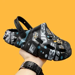 Mens Summer Garden Clogs  Water Shower Shoes Breathable Casual Beach Slippers Cool Street Clogs 2022 Fashion Sandals Slipper