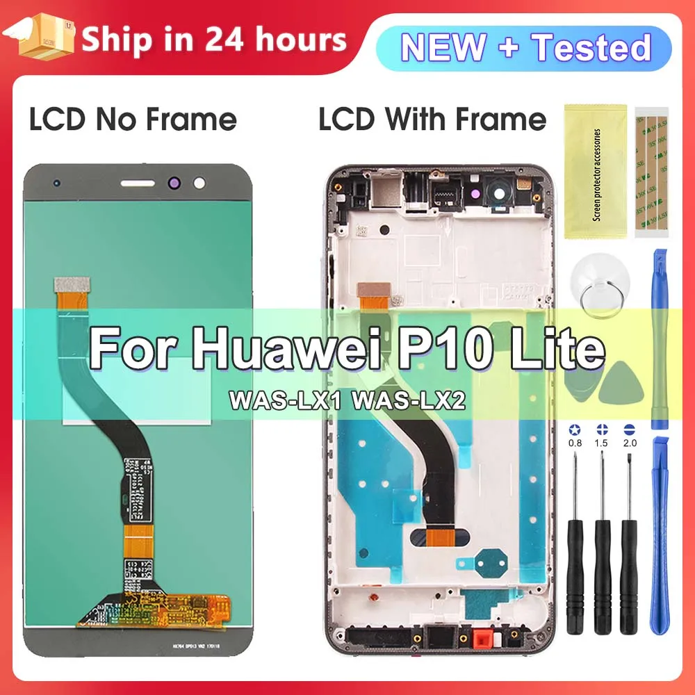 

Сенсорный экран для Huawei P10 Lite с заменой рамки для Huawei P10 Lite ЖК-дисплей WAS-LX1 WAS-LX2 Дисплей