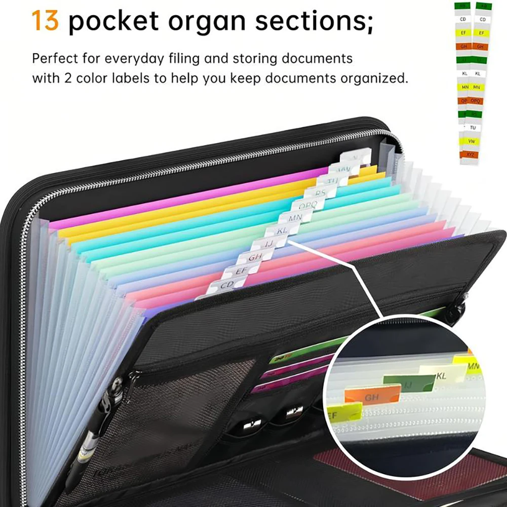 Folder File Organ, Tas Dokumen Bisnis, Pengatur File Akordeon Tahan Api, Tas Penyimpanan Aman untuk Dokumen untuk Kantor Sekolah