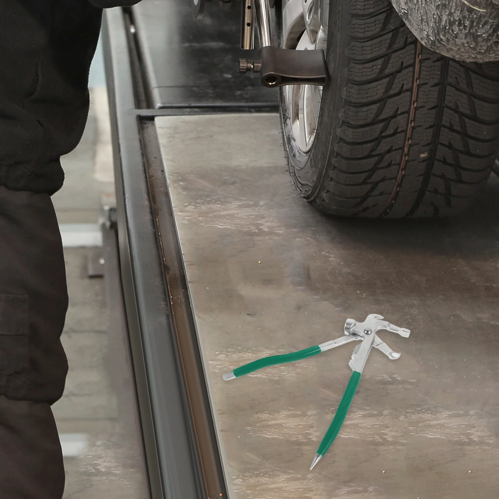 

Tire Balancing Weight Removal Tool Wheel Pliers Hammer Clip on Weights Heavy Duty Car Accessory Efficient Replacement