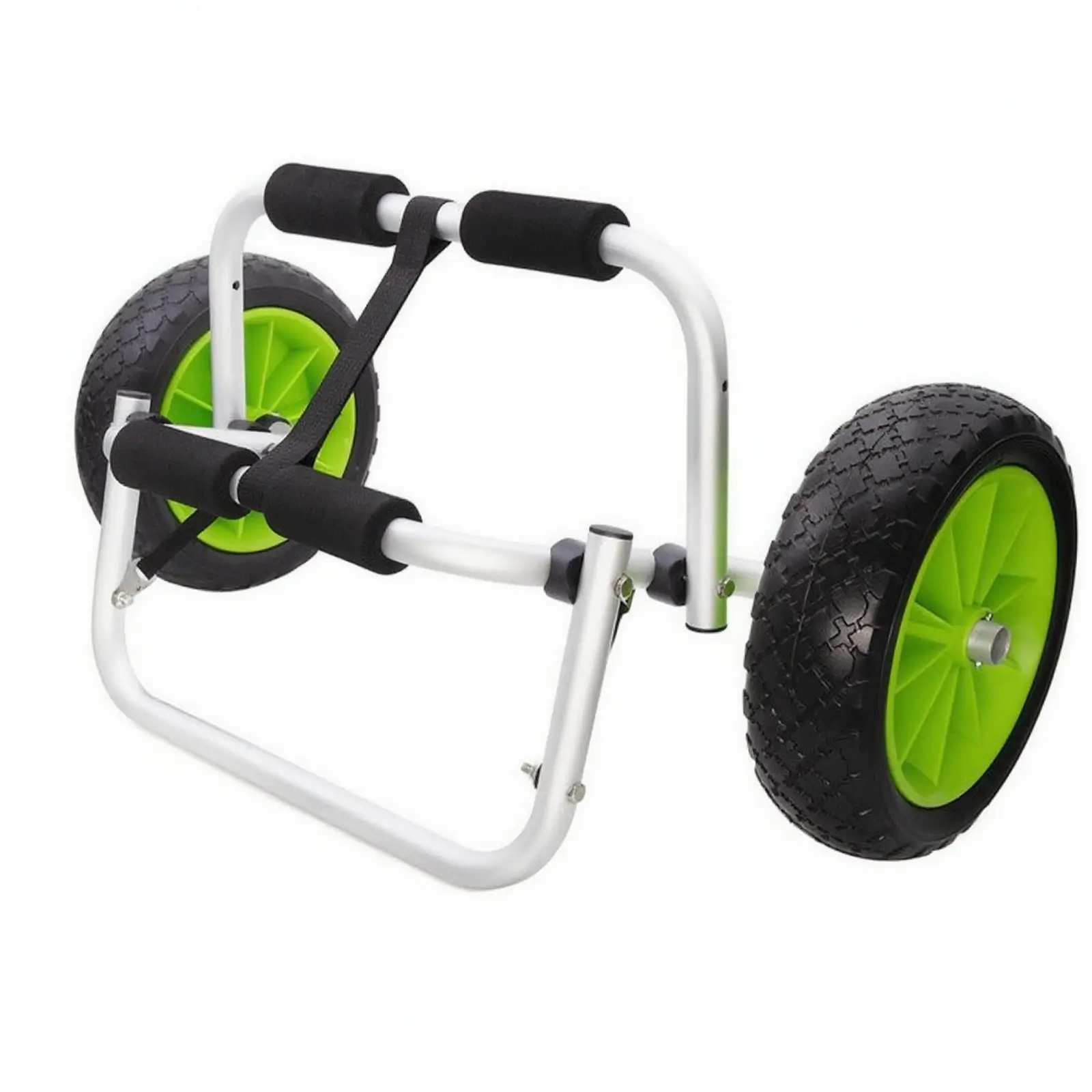 Aluminum Alloy Kayak Trailer Cart with Foam Wheels and Foldable Frame for Moving Paddle Board to Water Launch Spots Easily view 2