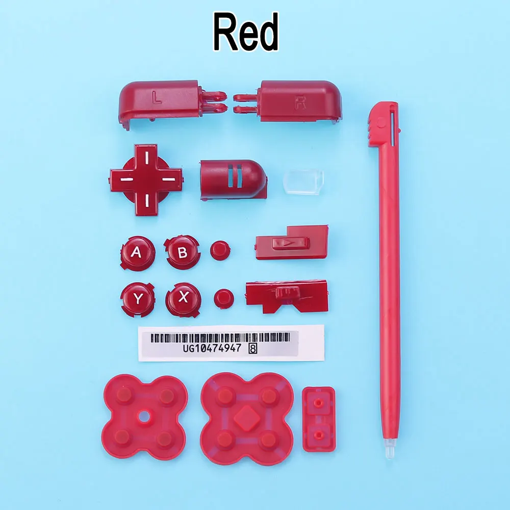 1Set For DS Lite/NDSL Replacement ABXY LRD Pad Cross Button Full Set of Buttons and Conductive Adhesive Buttons and Stylus Parts