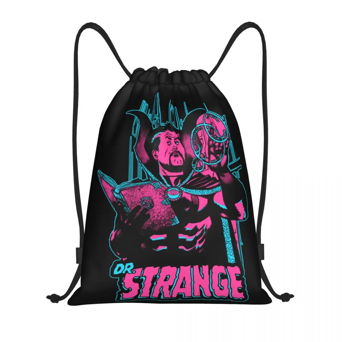 Custom Doctor Strange Book Of The Vishanti Drawstring Bag Men Women Foldable Sports Gym Sackpack Training Backpacks