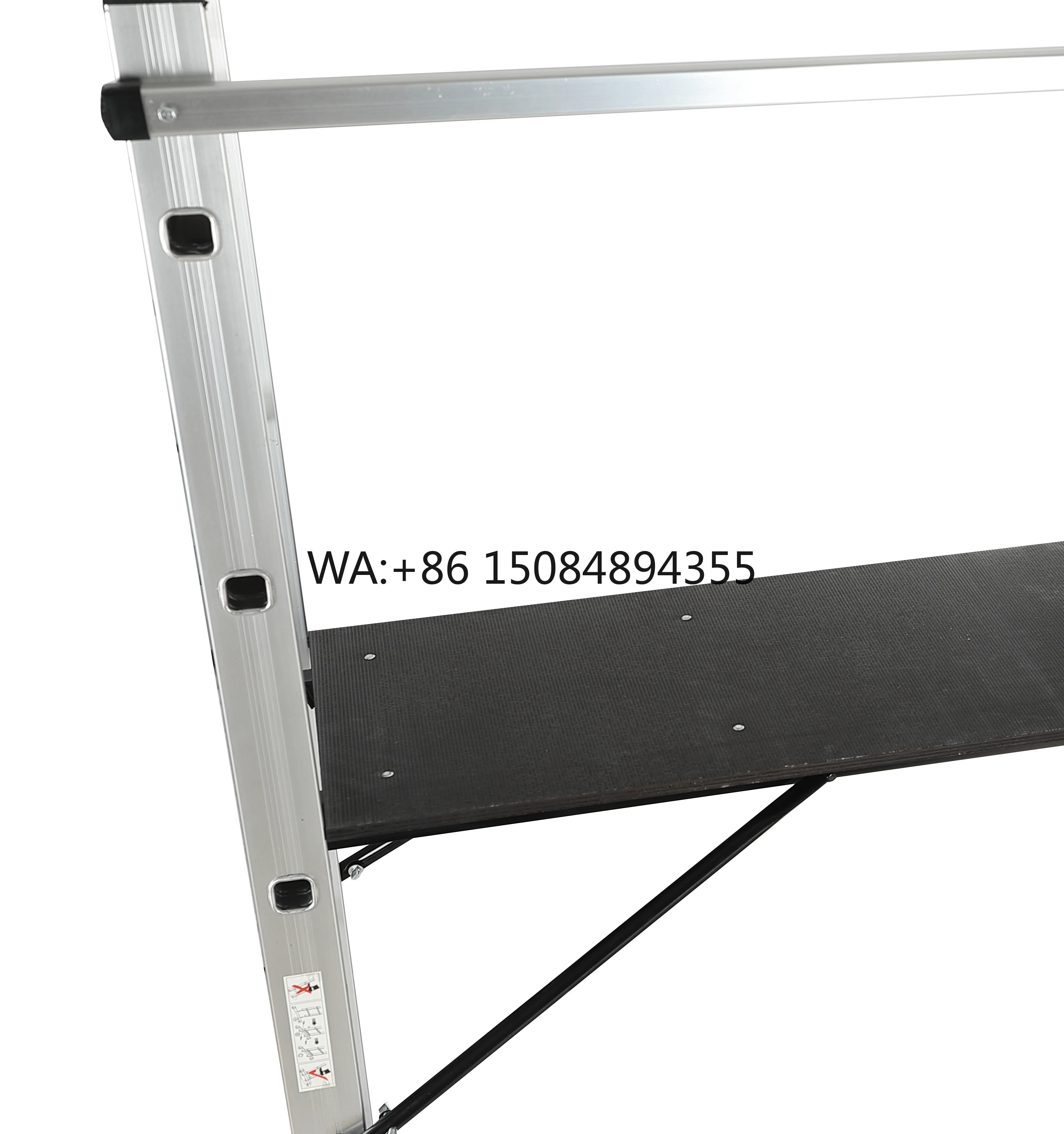 Deliladder 2*7 Step Mobile Foldable H Type Frame Aluminum Scaffold Ladder