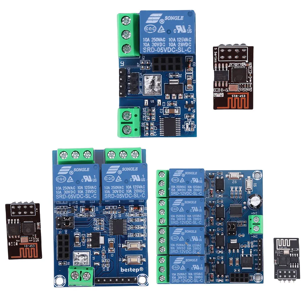 1 2 4 Way Wireless Smart WiFi Relay Module 5V/12V ESP8266 WIFI Network Relay Switch Module Compatible with Arduino