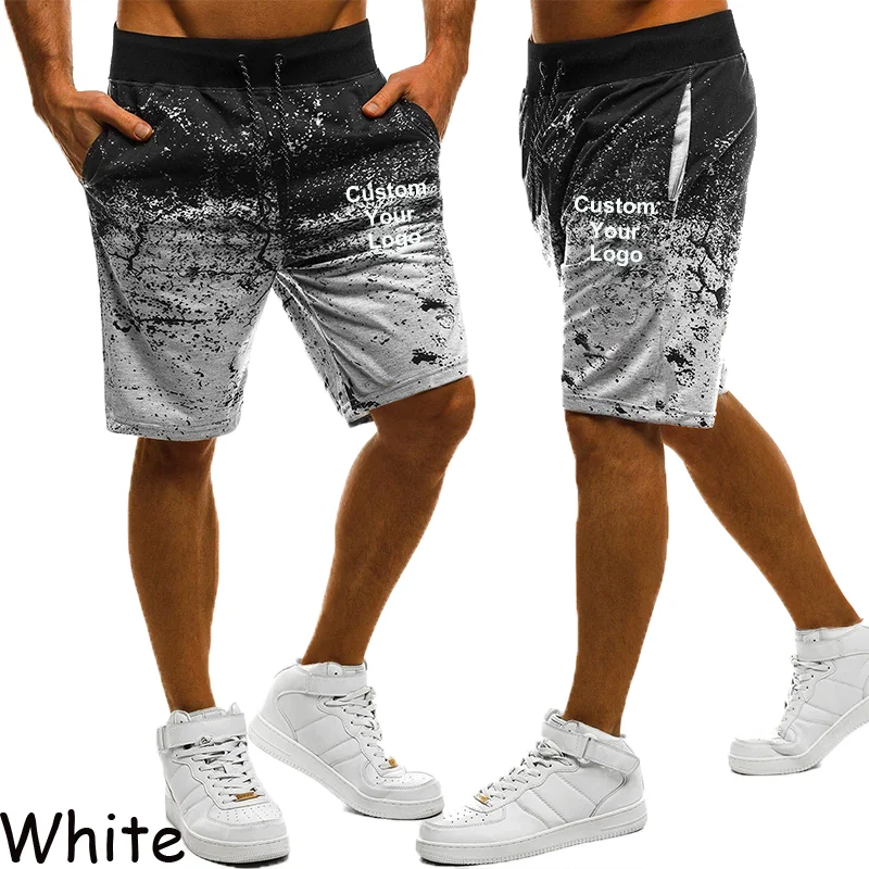 Summer Men's  Custom Your LogoWorkout Casual Joggers Outdoors Fitness Beach Short Pants Sport Beach Short