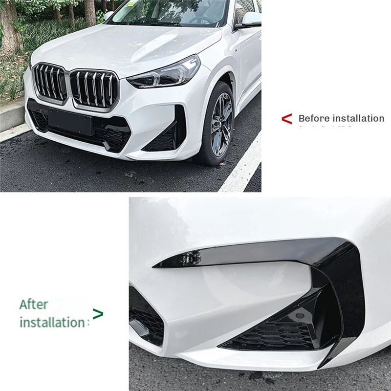 

Glossy Black Front Spoiler Wind Knife For BMW X1 U11 IX1 20I 23I 30E 25E M35i M SPORT 2022-24 Bumper Surround Splitter Parts