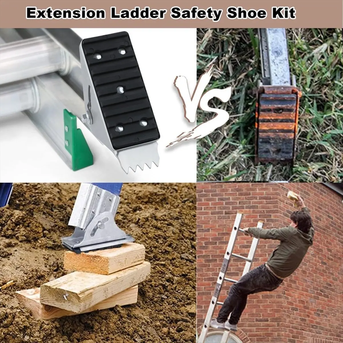 

2 Pack Anti-Skid Shoe Kit for Extension Ladders,Rubber Padded Feet,Extension Ladder Parts,for D1200, D1300, D1700 Models