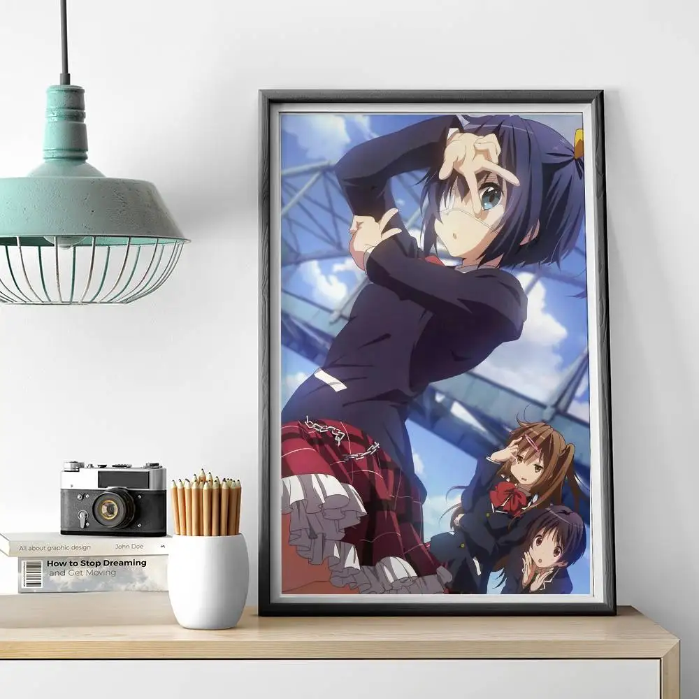 1 قطعة أنيمي الحب Chunibyo الأوهام الأخرى المشارك ذاتية اللصق الفن ورق مقاوم للماء ملصق مقهى بار غرفة جدار ديكور
