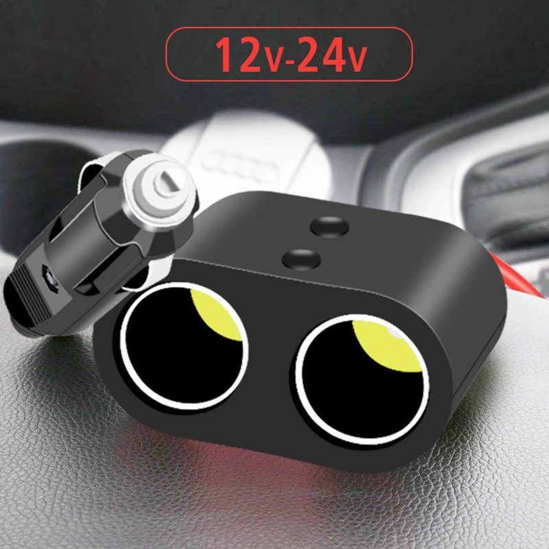 Universal 2 Way Car Cigarette Lighter Socket Splitter Auto Cigarette Lighter 1 to 2 Adpater Plug