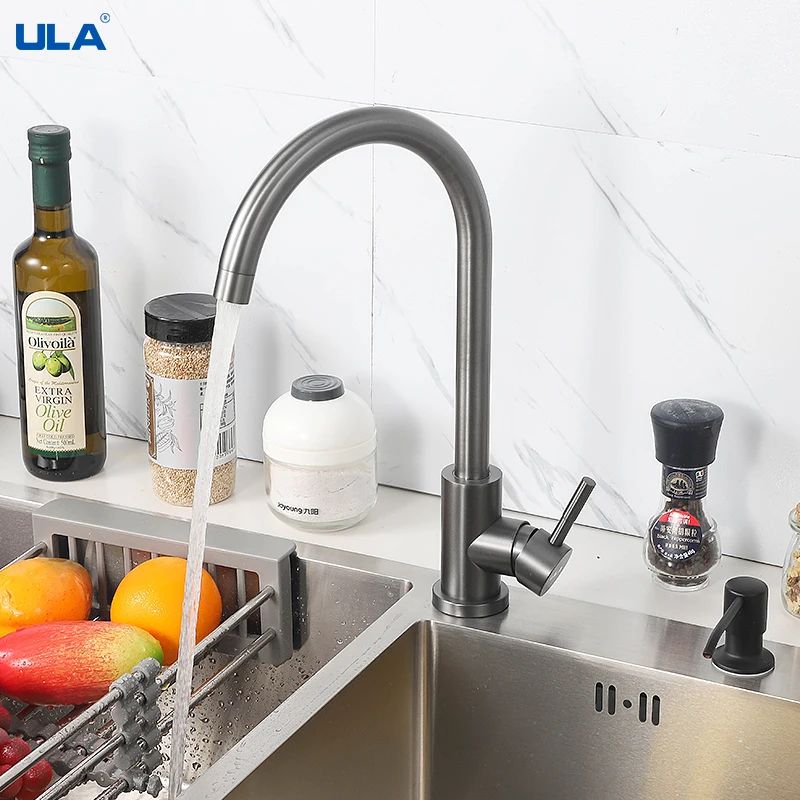 ULA flexible kitchen faucet 360 degree rotate grey kitchen mixer tap hot cold water sink tap faucet for kitchen