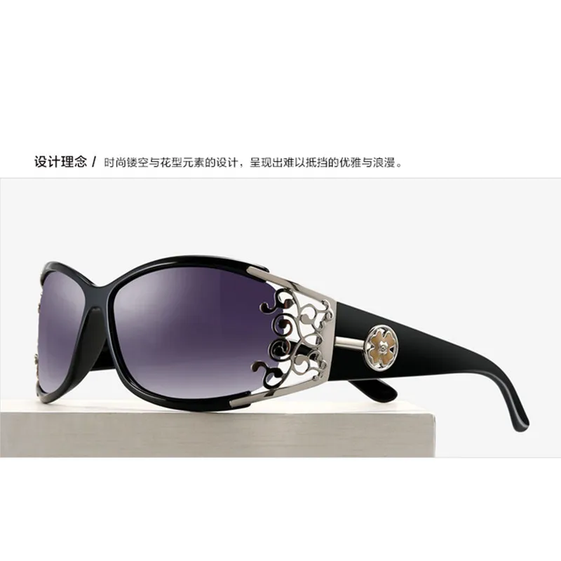 Nuevas gafas de sol huecas rectangulares envolventes de moda gafas de sol polarizadas de alta calidad para mujer protección UV.