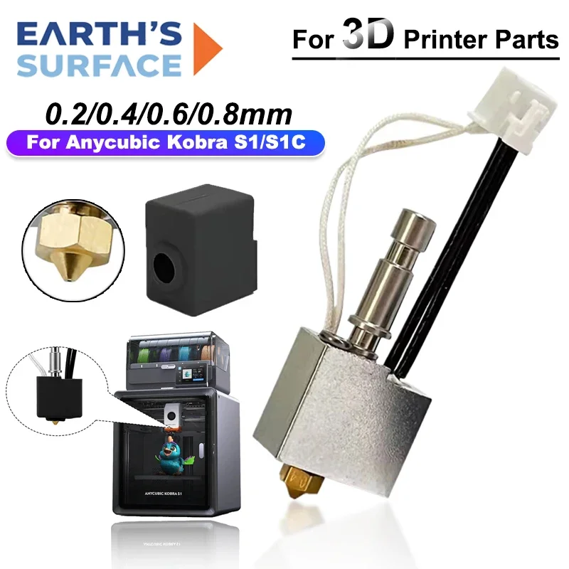 For Anycubic Kobra S1 Hotend Kobra S1 Combo Hot End Kit for Anycubic Kobra S1C Nozzle Print Head S1C for 3D Printer Accessories