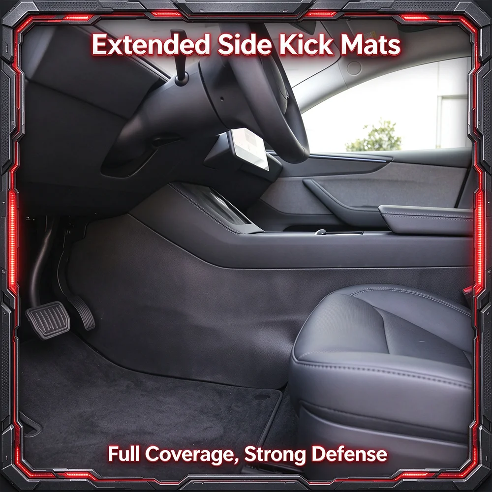For Tesla Model Y Juniper 2025 TPE Car Center Console Two Side Panel Anti Kick Pad Protector Sticker Anti-dirt Fullcoverage Mat