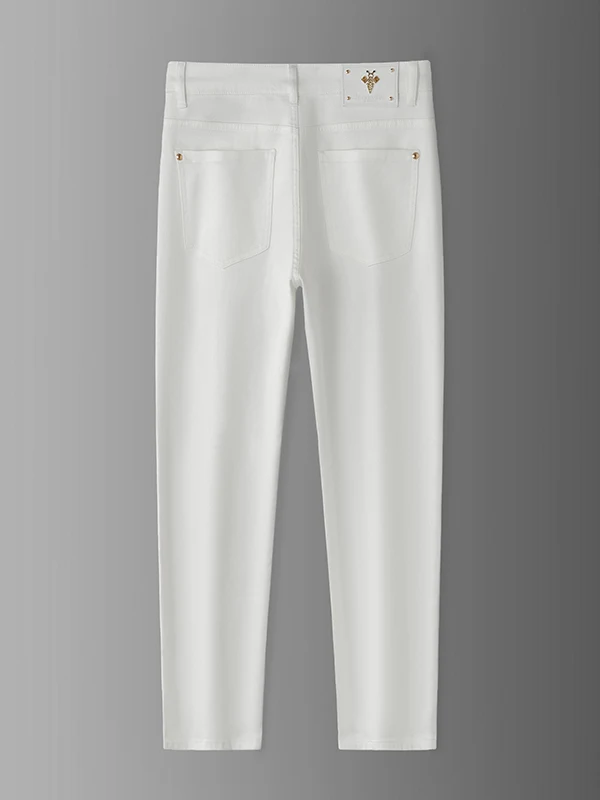 

Мужские джинсы премиум-класса на флисовой подкладке, осенне-зимние, в стиле Bees, с тройной защитой, облегающие, длинные брюки, роскошные, легкие, хлопковые, ст...