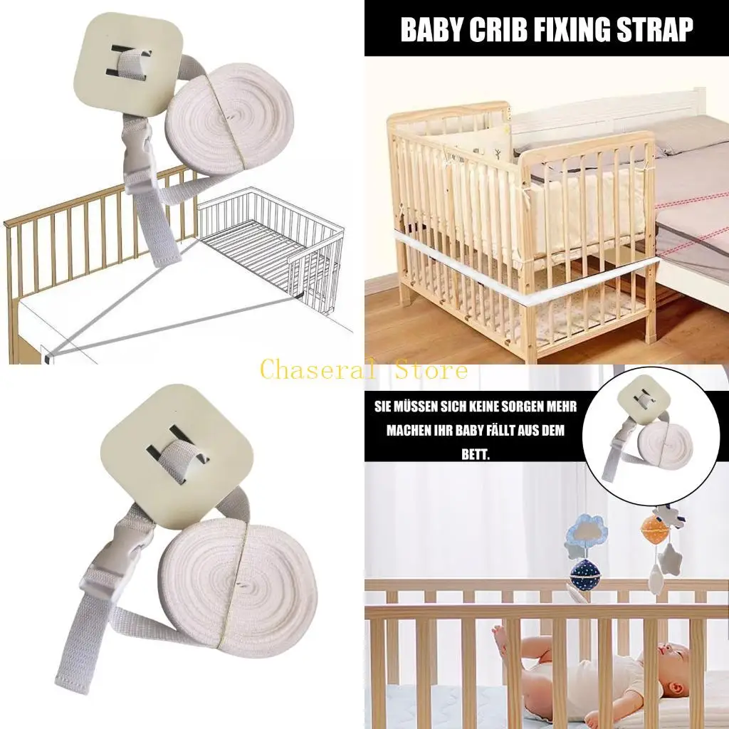 

E7CE Стабилизатор каркаса детской кровати. Практичные нейлоновые крепежные ремни. Надежный замок ограждения предотвращает