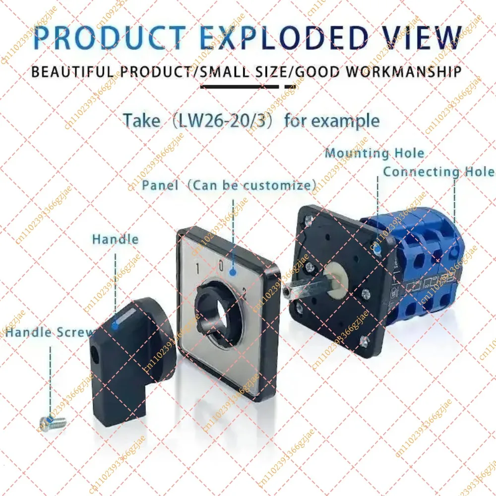 LW26 YMW26-20A Rotary Cam Switch 660V 1-6 Pole Silver Contact Industrial Changeover Universal, Replacement Part