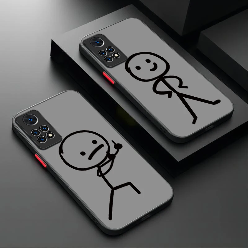 Cartoon Matchman Matte Hard Case For Xiaomi Redmi Note 13 12 Pro Plus 4G 5G 12S 11S 11 10 10S 9 9S 8 Redmi 12 13 13C 12C A3X