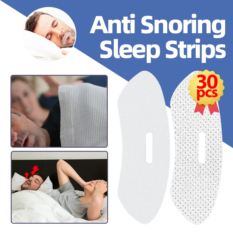 

Anti Snoring Sleep Strips Stop Snoring Sticker Anti Snore Correction Patch Good Sleeping Better Breathing Mouth Seal Tape 30Pcs