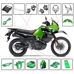 For Kawasaki KLR650 KLR 650 E 2008-2023 2022 2021 2020 Motorcycle Chain Guard Cover & Rear Brake Fluid Reservoir Protector Cover