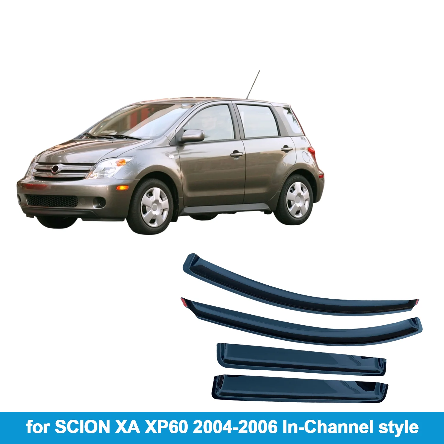 

Window Visor for SCION XA XP60 2004-2006 In-Channel style Rain Guard Side Vent Deflector Weathershield Inside-Mount