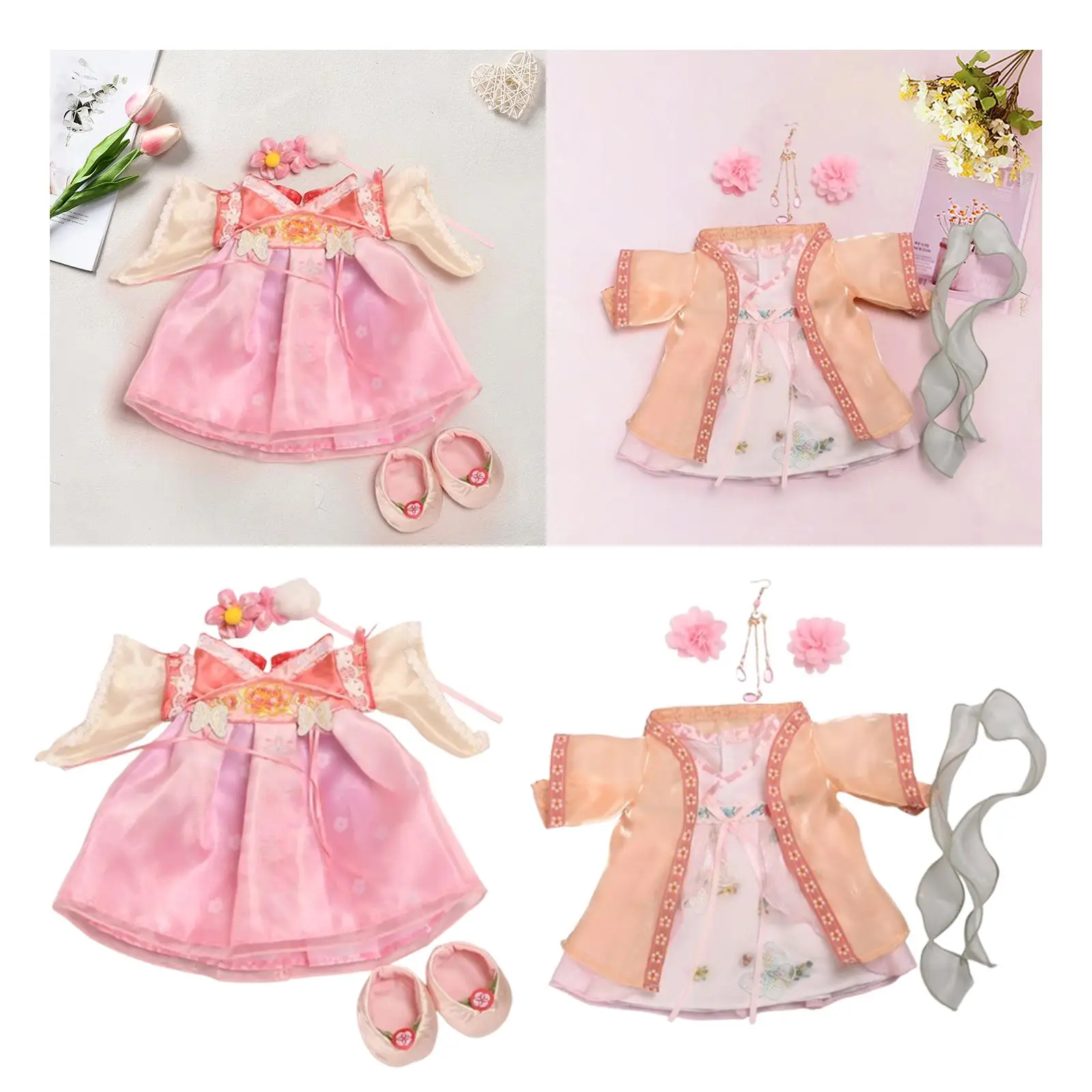 Plush Doll Dress Pendant Doll Outfits Photo Props Adorable for Little Girls Comfortable Dress up Doll Clothes for 30cm Dolls