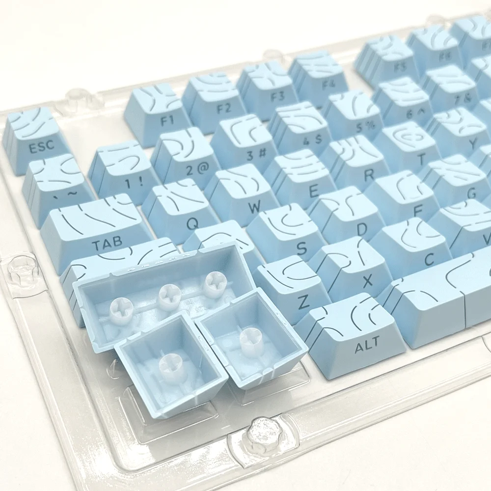 Super Contour Stripe Light PBT-Tastenkappen für mechanische Tastaturen, Cherry-Höhe, Tastenkappen für 61/68/75/84/87 Tasten, Gaming-Tastatur – Detail 5