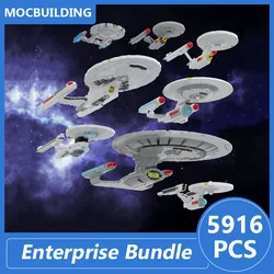 Enterprise Bundle 1:1250 Scale Model Moc Building Blocks Space Diy Assemble Bricks Educational Creative Xmas Toys Gifts 5916PCS