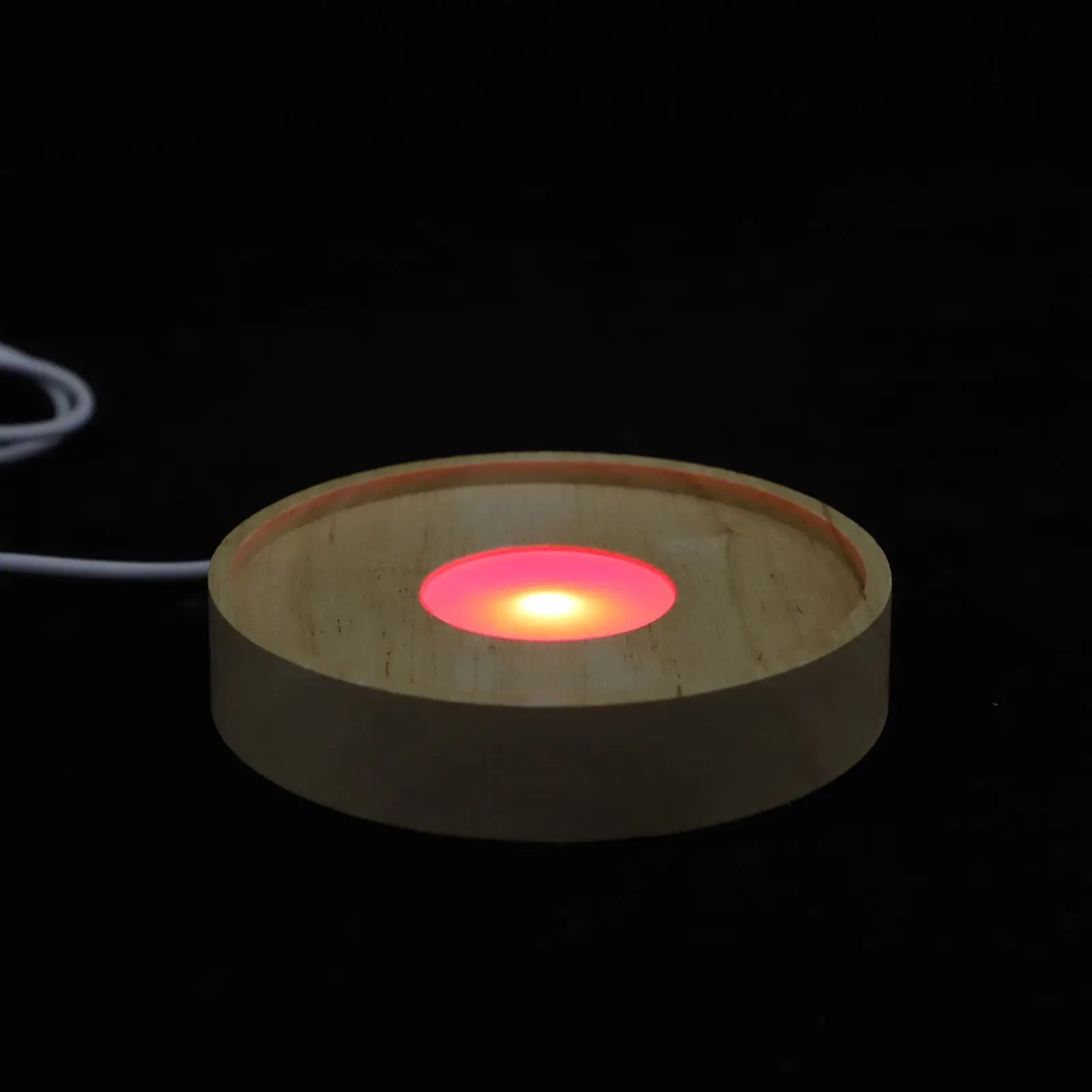 

LED Crystal Base Light St Wooden Display Decor Durable Reusable LED Lighting Base Crystal Ball Holder Aromatherapy USB Powered