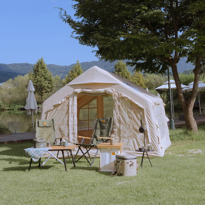 

8.0 Air Tent-Beige Folding Portable Luxury Durable Camping Outdoor Glamping Folding Portable Tent 3-6 Person Family Tent