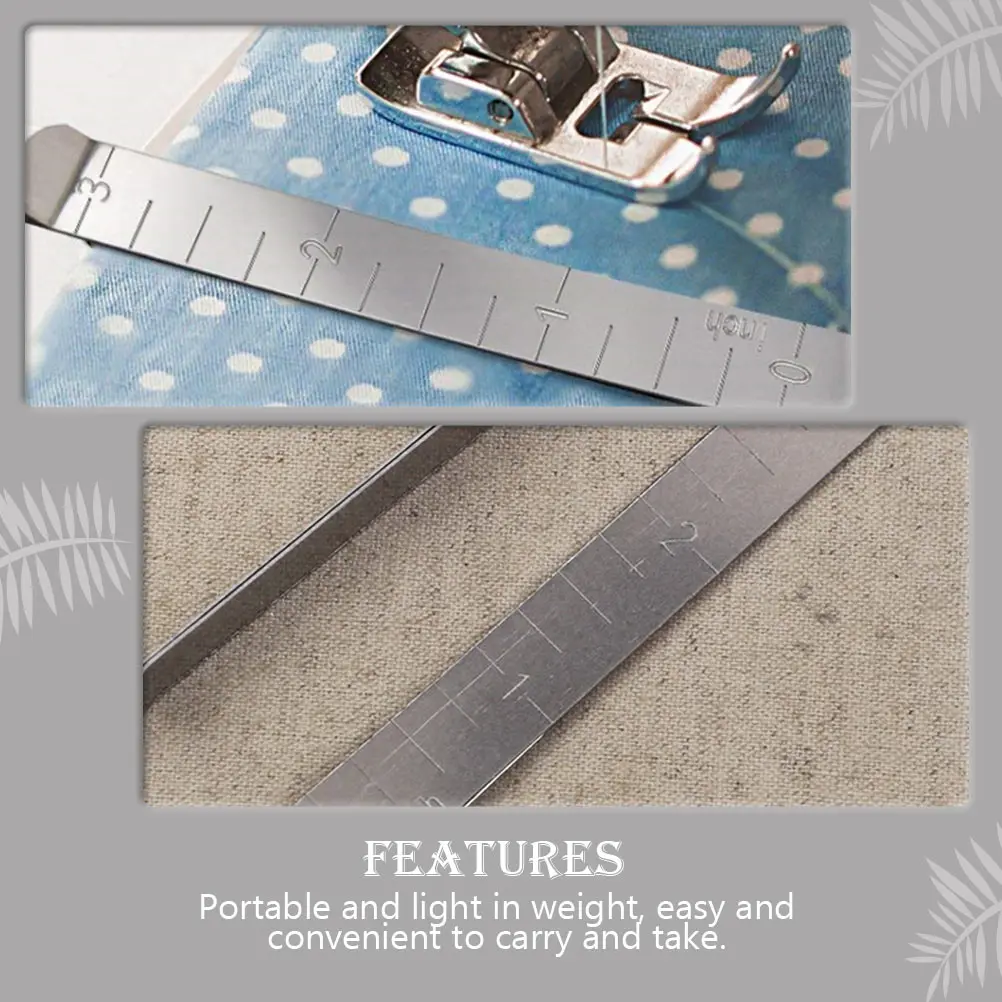 

10 Pcs Sewing Clips Hemming Tool Metal Quilting Supplies Lightweight Flexible Measuring Ruler Practical For Projects