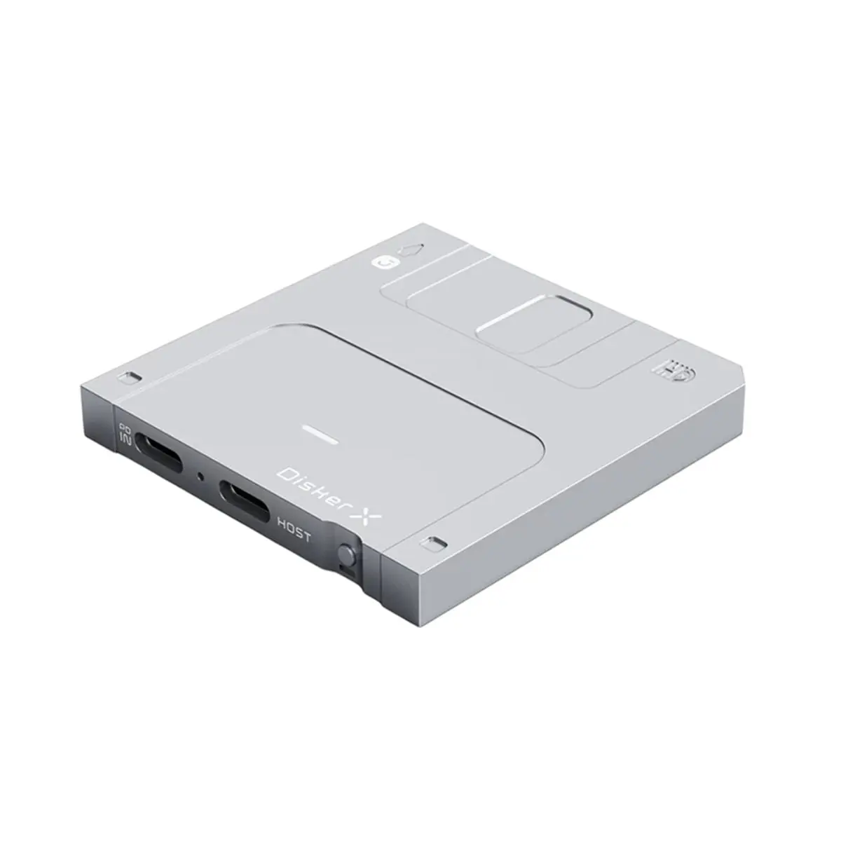 M.2 NVMe SSD Enclosure 10Gbps USB3.2 Gen2 Floppy Disk Design Aluminum External SSD Case Write Protection for 2230/2242