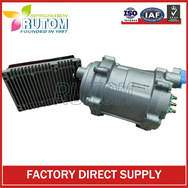 24V DC Electric Air Conditioning Compressor R134a 2200W Comes with a mounting bracket ，DC compressor for vehicle RL23-024 FT02-Y