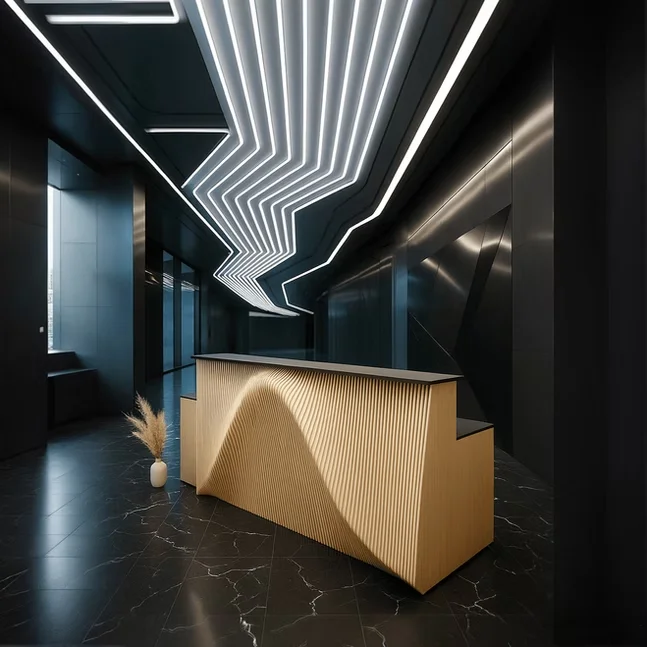 

*Customized Reception Desk Modern Furniture Solid Wooden Table Parametric Furniture Parametric Furniture