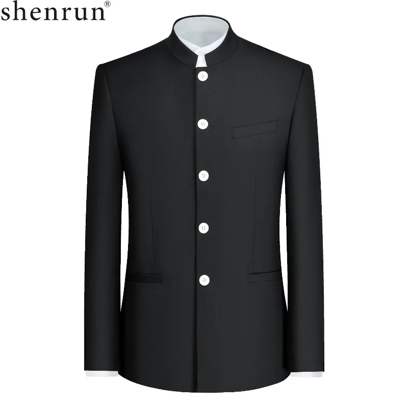 

Shenrun Men's Blazers Chinese Tunic Suit Jacket 1 Piece Stand Collar Silm Fit Chinese Style Performance Show Hosting Wedding