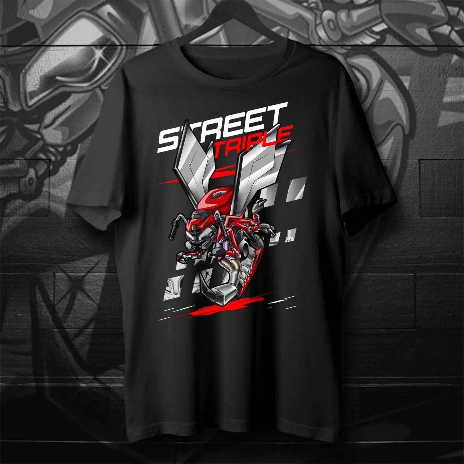 

Classic Motorcycle Street Triple 765 R/RS Wasp Inspired T-shirt 100% Cotton O-neck Summer Short-sleeved Casual Men's T-shirt