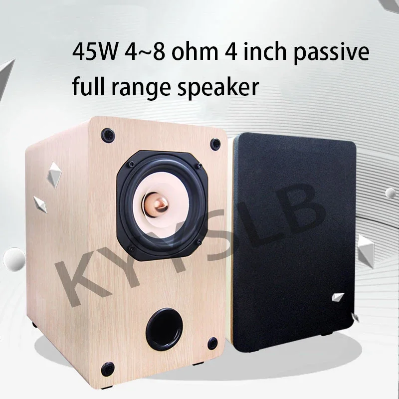 KYYSLB 25-50W 4 Inch Full Range Audio Sound Home Theater System Speaker Birch Wood Fever Passive Bookshelf LoudSpeaker