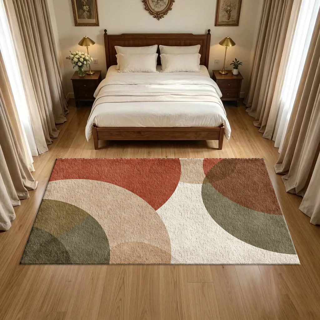 Boho Mid Century Abstract Curv - Printed Rug Abstract 评论和价格