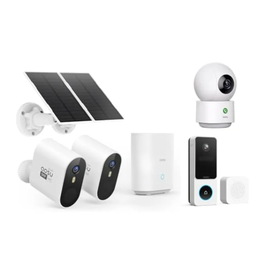 

5MP SolarCam Max System 2-Cam-Kit + 2K Doorbell Camera + 2K Indoor Camera