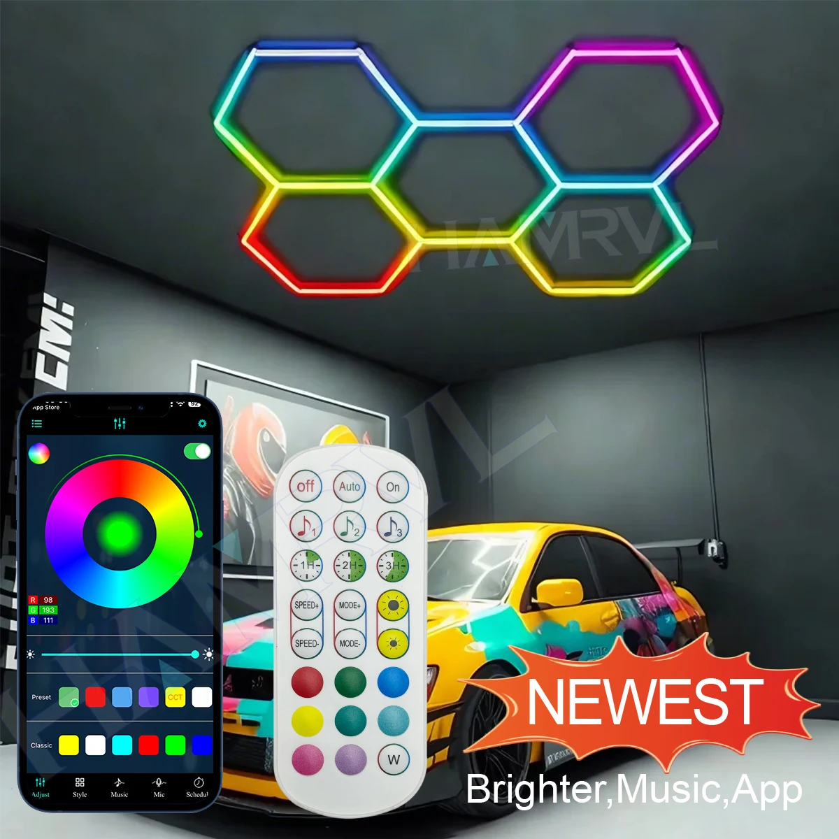 1‑11Pcs Hexagonal LED Ceiling - Garage Lighting Decor 评论和价格