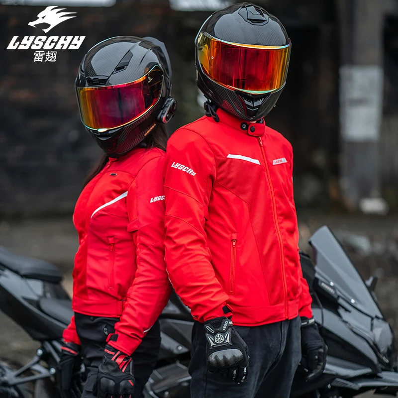 

LYSCHY New Upgraded Jacket Spring/Summer Men/Women Couple Breathable Mesh Riding Top Cloth CE1/2 Motorcycle Rally Racing Jacket