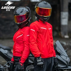 LYSCHY nuova giacca aggiornata primavera/estate uomo/donna coppia maglia traspirante equitazione Top panno CE1/2 giacca da corsa Rally moto