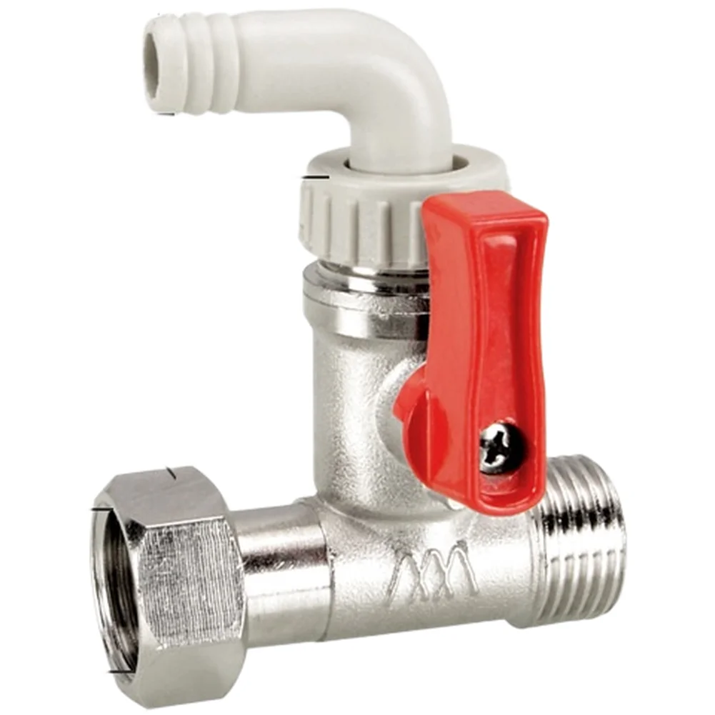 Brass Construction Drain Valve Featuring 4 Point Thread and Removable ABS Drain Joint for Water Heater Servicing
