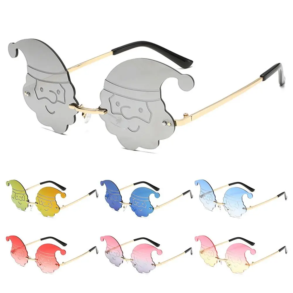 Lunettes de soleil de Noël à lentilles multicolores pour femmes et hommes, lunettes de soleil en métal, accessoires de décoration de Noël, mode