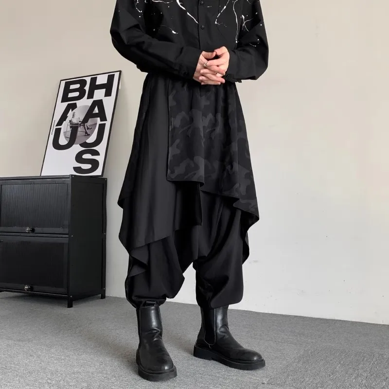 Lose schwarze Harun Hosen hängen Schritt Hosen Trend japanische Yamamoto Stil 2024 Sommer Männer weites Bein Hosen y2k Anime Mode