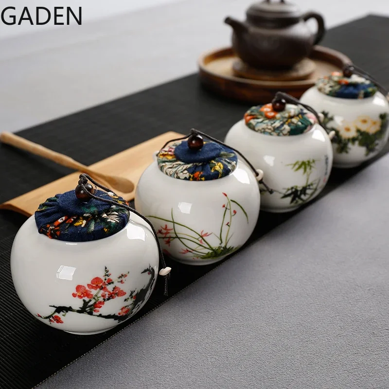 Japanese-style Ceramic Sealed Jar Storage Jar Household Storage Box Living Room Coffee Table Decoration Desktop Ornaments