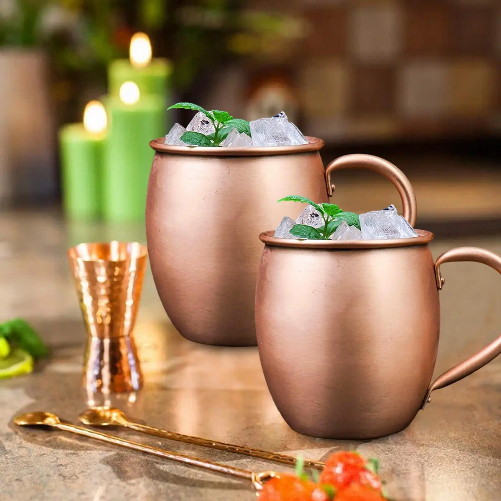 موسكو البغل أكواب 530 مللي يدويا مطروق درينكوير البغل أكواب النحاس لعيد الميلاد المطبخ بار مياه الشرب الشاي البيرة #3