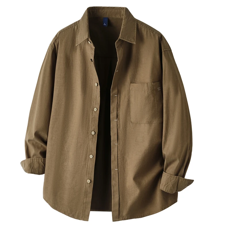 Spring Summer Casual Shirt Men Commuter Fashion Long Sleeve Loose Vintage Shirt Cityboy Streetwear Shirts Blouses