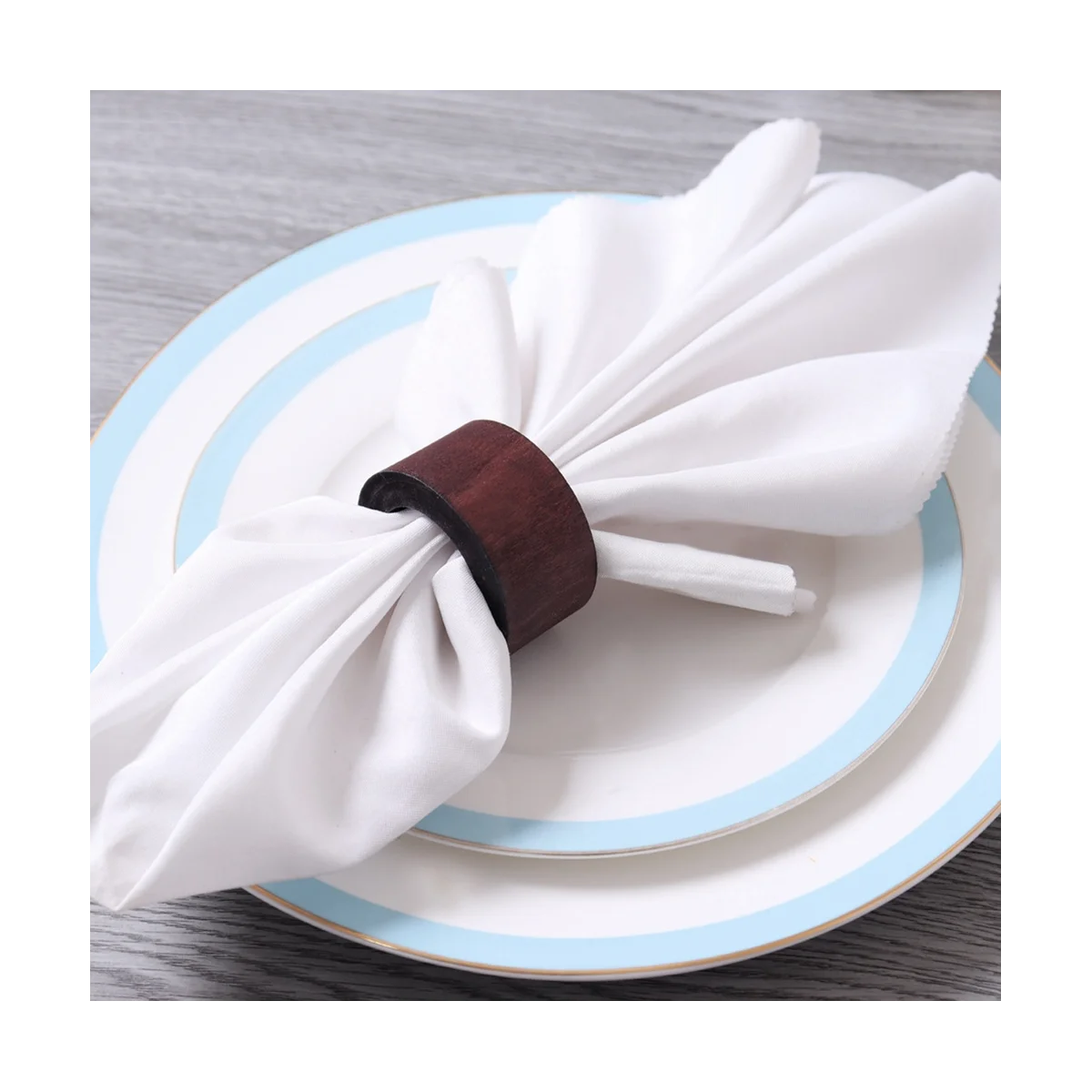 식탁 장식용 목재 냅킨 반지, 휴일 냅킨 거치대, 테이블 장식, 12 개